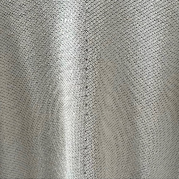 St. John Light Blue Crystal and Paillette Long Sleeve French Cuff Knit Top - Picture 6 of 9